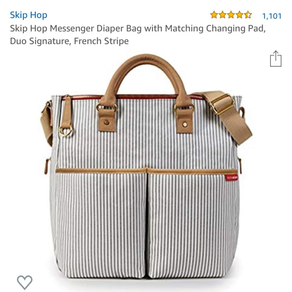 Skip Hop French stripe diaper bag- like new!